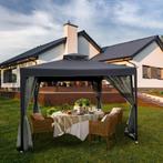 Paviljoen Prieel Partytent 3x3m Incl. Mosquito Net Antraciet, Ophalen of Verzenden, Nieuw, Partytent, Opvouwbaar