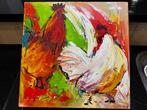 Schilderij A. de Koning met kippen, Antiek en Kunst, Kunst | Schilderijen | Klassiek, Ophalen of Verzenden