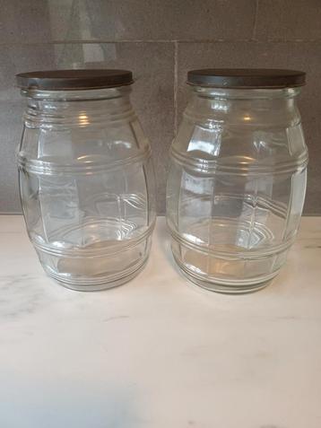 Oude Voorraadpotten Helder Glas beschikbaar voor biedingen