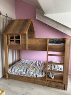 Steigerhouten stapelbed huisje, Ophalen, Zo goed als nieuw, Stapelbed