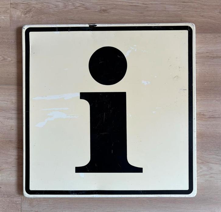 Verkeersbord I(nformatie) 60 x 60 cm, Verzamelen, Merken en Reclamevoorwerpen, Gebruikt, Reclamebord, Ophalen