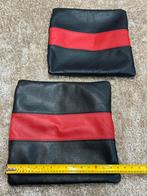 Lederen  Kusens  hoes Zwart/Rood - Set van 2, Ophalen of Verzenden, Gebruikt, Universele onderdelen
