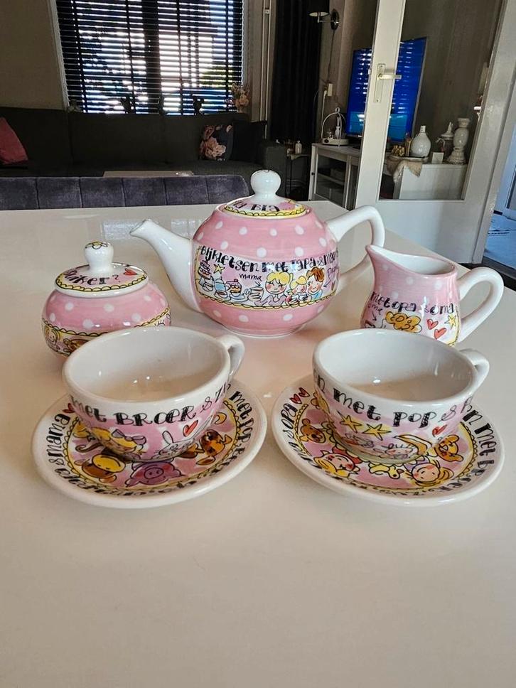 Blond Amsterdam Pop en Beer kinderservies Theepot etc, Huis en Inrichting, Keuken | Servies, Zo goed als nieuw, Blond Amsterdam