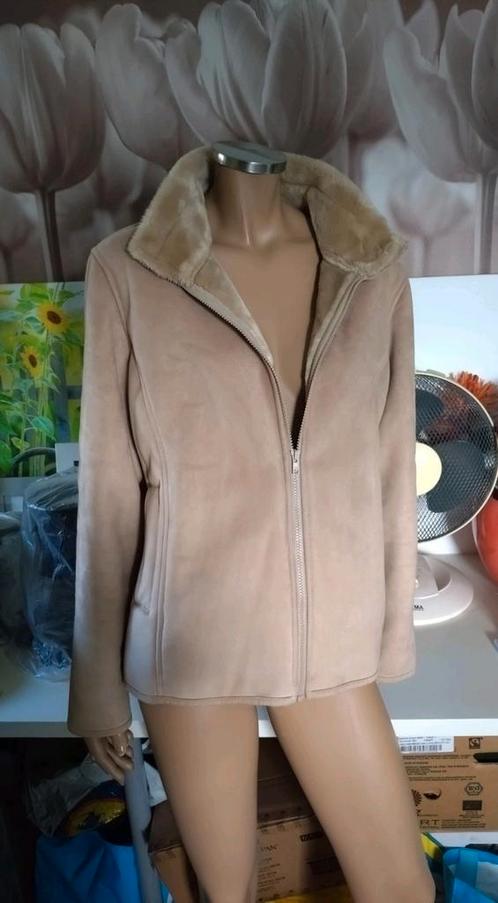 Mooie zachte lichtbruine warme jas Jack Murphy maat 42 44, Kleding | Dames, Jassen | Winter, Zo goed als nieuw, Maat 42/44 (L)