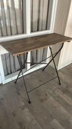 Inklapbare sidetable hout met metaal, Antiek en Kunst, Ophalen
