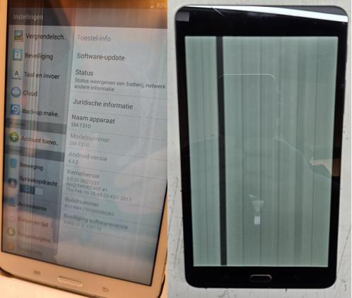 2 samsung tablets met scherm problemen, Computers en Software, Android Tablets, Gebruikt, Wi-Fi, 8 inch, 16 GB, Gps, Uitbreidbaar geheugen