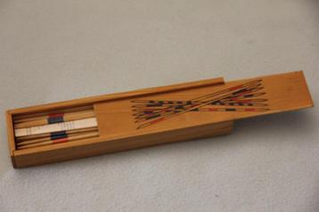 Vintage houten kistje met mikado spel NIEUW beschikbaar voor biedingen