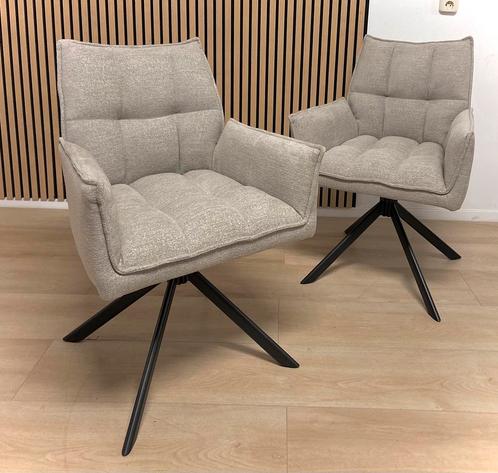 Zes bouclé teddy stoffen eetkamerstoelen met draaiende kuip, Huis en Inrichting, Stoelen, Nieuw, Vijf, Zes of meer stoelen, Stof