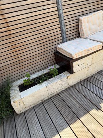 Natuursteen (travertin) stenen/stapelblokken tuin, nieuw! beschikbaar voor biedingen