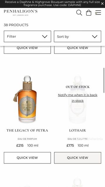 F&F sale Penhaligon’s website beschikbaar voor biedingen
