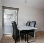 Witte hoogglans eettafel met matte zilveren poten, Huis en Inrichting, Tafels | Eettafels, Ophalen, 50 tot 100 cm, Zo goed als nieuw