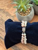 ZOETWATER PARELS-ARMBAND 2 RIJ, Sieraden, Tassen en Uiterlijk, Armbanden, Ophalen of Verzenden, Zo goed als nieuw, Overige materialen