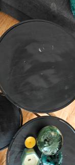 Set van 3 zwarte salontafels, Ophalen, Minder dan 50 cm, Gebruikt, Rond