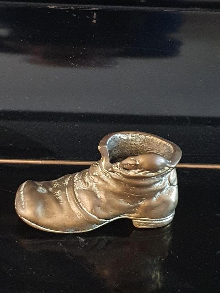 Antiek Messing koper schoen met muisje speldenkussen ???, Antiek en Kunst, Antiek | Koper en Brons, Koper, Ophalen