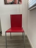 Prachtige ❤️ rode tuiglederen stoel, Huis en Inrichting, Stoelen, Ophalen, Leer, Zo goed als nieuw, Rood