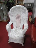 Witte rieten stoel, Huis en Inrichting, Stoelen, Riet of Rotan, Wit, Zo goed als nieuw, Eén
