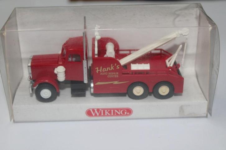 Wiking Peterbilt kraanwagen "Hank's auto repair Centre", Hobby en Vrije tijd, Modelauto's | 1:87, Zo goed als nieuw, Bus of Vrachtwagen