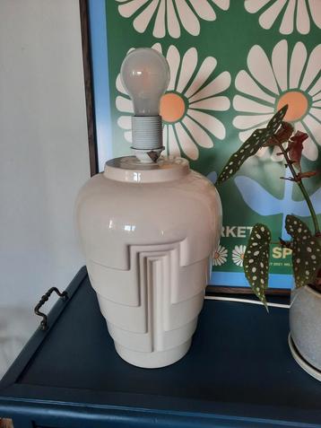 Vintage art deco tafellamp lamp keramiek wit beschikbaar voor biedingen