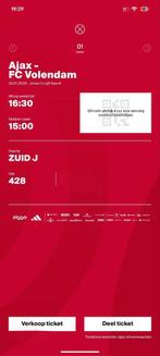 Ajax - Volendam vak 428, 1 kaartje, Seizoenskaart, Eén persoon, Januari