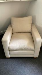 Linnen fauteuil, Huis en Inrichting, Fauteuils, Ophalen, Gebruikt, 75 tot 100 cm, Stof
