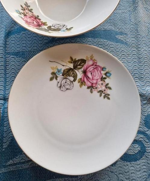 Mitterteich vintage borden schaal roze witte roos, Antiek en Kunst, Antiek | Servies los, Ophalen of Verzenden