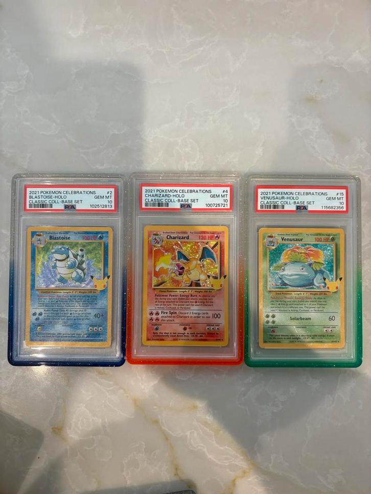 PSA 10 Pokemon Celebrations Base Set Trio, Verzamelen, Speelgoed, Gebruikt, Ophalen