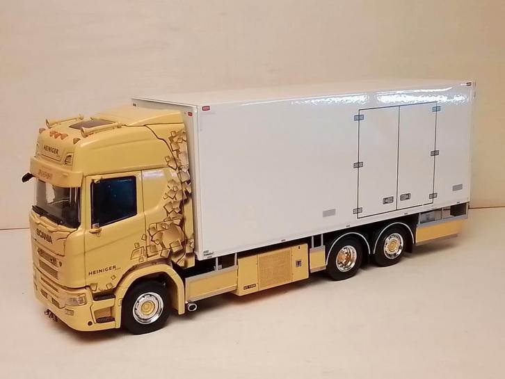 wsi Scania bakwagen/koeler B-keus Heiniger uitv., Hobby en Vrije tijd, Modelauto's | 1:50, Gebruikt, Bus of Vrachtwagen, Wsi, Ophalen of Verzenden