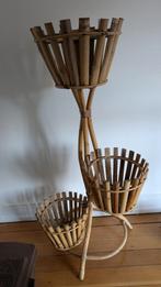 Rotan Retro Vintage Franse planten houder standaard bak, Ophalen of Verzenden, Zo goed als nieuw, Rond, Minder dan 30 cm