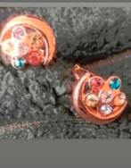 Oorbellen bloem gekleurde stenen, Sieraden, Tassen en Uiterlijk, Oorbellen, Verzenden, Nieuw, Goud, Hangers