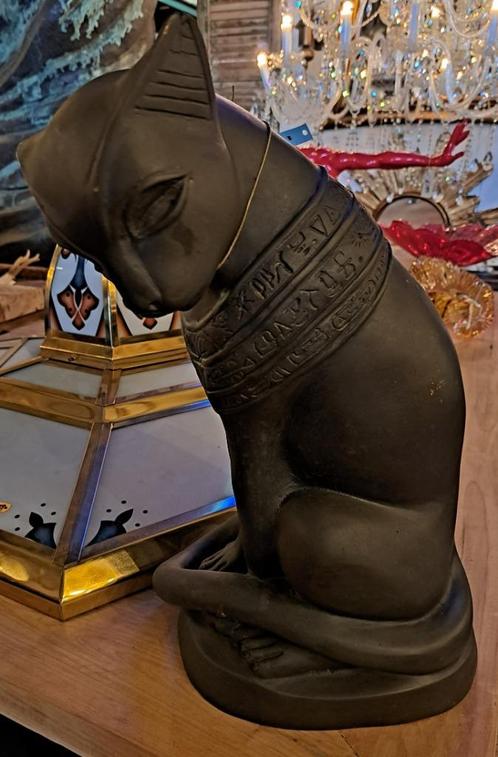 Kat of poes echt brons beeld 46 cm hoog erg mooie blikvanger, Antiek en Kunst, Antiek | Koper en Brons, Ophalen