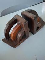 set vintage houten boekensteunen art deco design jaren 30-50, Ophalen of Verzenden