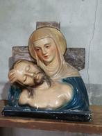 Oude Brocante Antiek Maria Jezus Buste- Gipsen Beeld, Antiek en Kunst, Ophalen of Verzenden