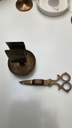 Koperen lucifers houder en kaarsenschaar, Antiek en Kunst, Antiek | Goud en Zilver, Ophalen of Verzenden