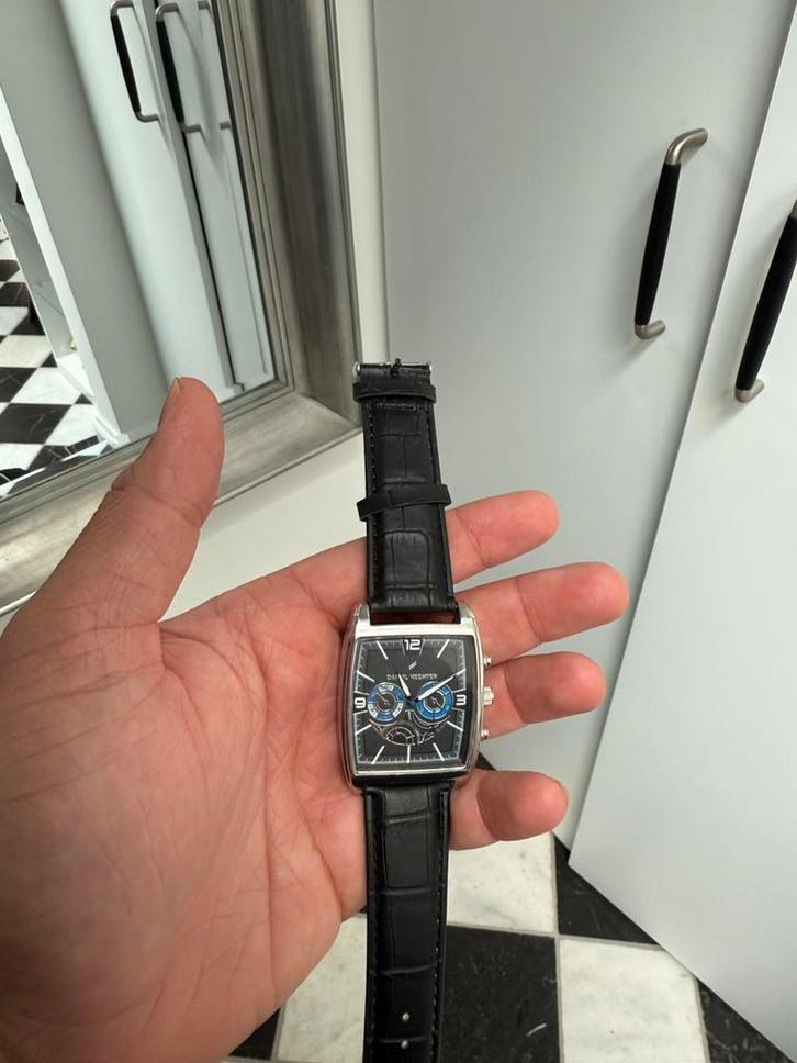Daniel Hechter Atlas horloge – roestvrij staal & leren band, Sieraden, Tassen en Uiterlijk, Zonnebrillen en Brillen | Heren, Zo goed als nieuw