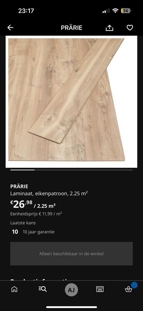 Gezocht Prärie laminaat, Doe-het-zelf en Verbouw, Vloerdelen en Plavuizen, Zo goed als nieuw, Laminaat, Hout, 50 tot 150 cm, 10 tot 30 cm