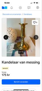 Engelse Messing Kandelaar - Zwaar Uitgevoerd, Antiek en Kunst, Ophalen of Verzenden, Koper of Brons