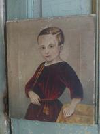 Antiek 19e eeuws portret schilderij Olieverf op doek, Antiek en Kunst, Ophalen of Verzenden