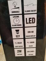 2x LED Lampen - E27 - Dimbaar - Bolvorm - Filament, Led-lamp, Minder dan 30 watt, Soft of Flame, Zo goed als nieuw