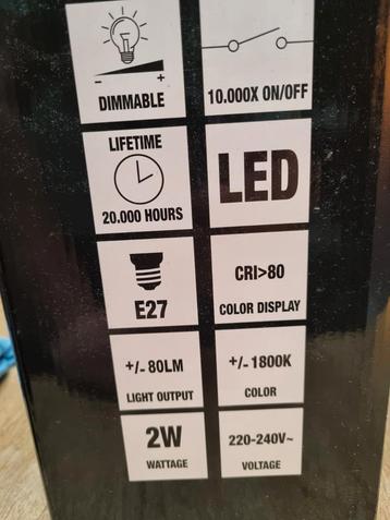 2x LED Lampen - E27 - Dimbaar - Bolvorm - Filament beschikbaar voor biedingen