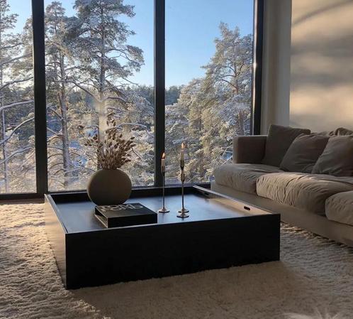 Stijlvolle Salontafel van Mangohout met Afneembaar Blad, Huis en Inrichting, Tafels | Salontafels, Zo goed als nieuw, Minder dan 50 cm
