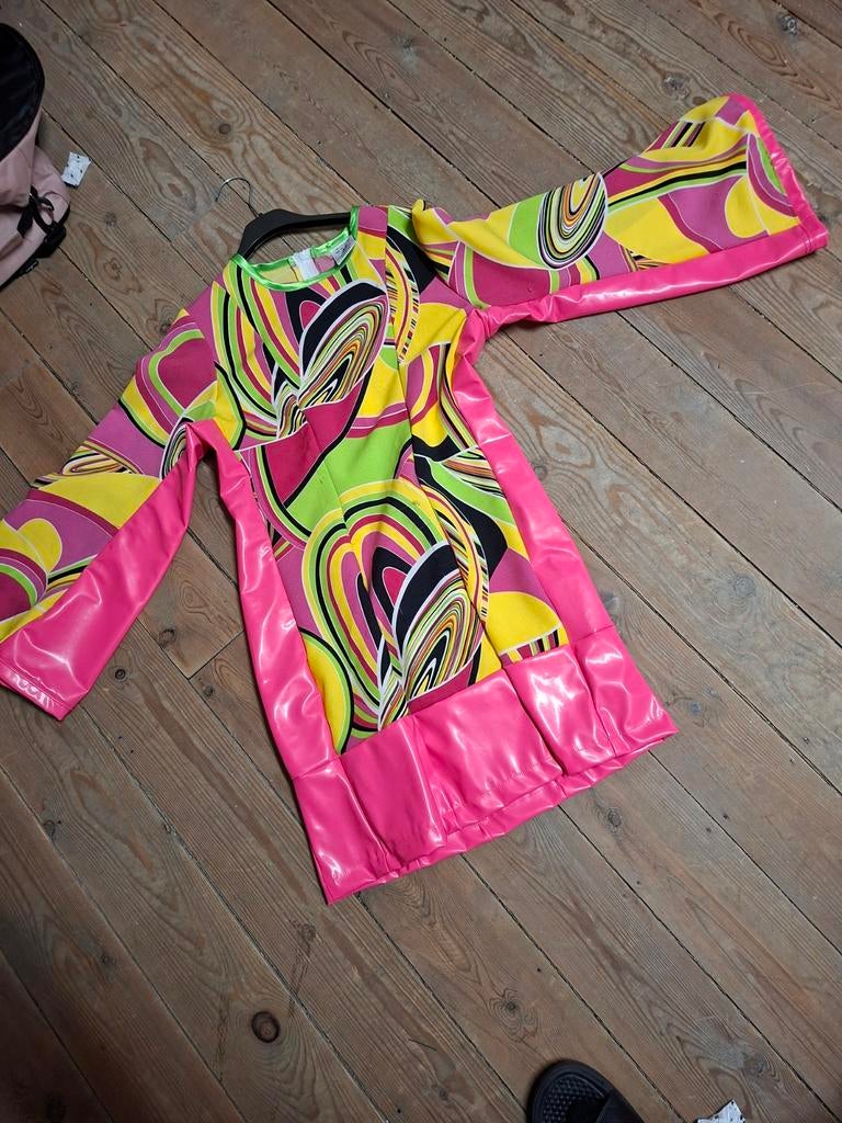 Carnaval leuke hippie/flower power jurkje maat 36, Ophalen of Verzenden, Gedragen, Maat 36 (S), Carnaval