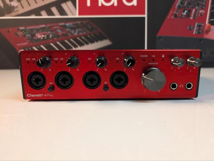 Crazy Oktober Deals! Focusrite Clarett+ 4Pre USB Interface, Muziek en Instrumenten, Mengpanelen, Gebruikt, Minder dan 5 kanalen