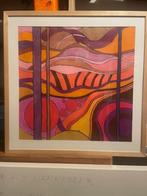 Schilderij "Landschap rood" 60cm x 60cm, Ophalen