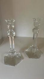 Twee vintage kristal kandelaars Val St Lambert, Ophalen of Verzenden, Kristal