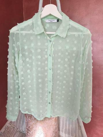 Costes - Blouse mintgroen transparant mesh 3D - mt xs beschikbaar voor biedingen