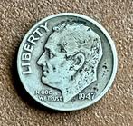 Zilveren 10 cent / Dime USA Roosevelt 1947, Postzegels en Munten, Munten | Amerika, Verzenden, Noord-Amerika, Losse munt, Zilver