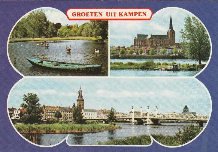 KAMPEN Vijver IJssel Kerk Groeten, Verzamelen, Ansichtkaarten | Nederland, Ongelopen, Overijssel, 1960 tot 1980, Verzenden