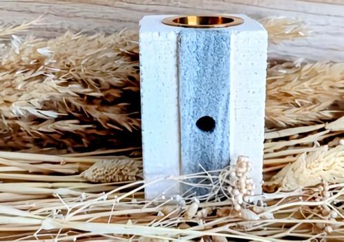Stenen Oliebrander - Vierkant Moors, Huis en Inrichting, Woonaccessoires | Kandelaars en Kaarsen, Minder dan 25 cm, Overige materialen