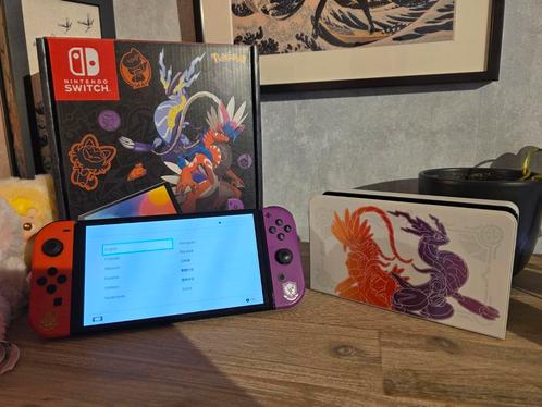 Switch Oled Pokémon Scarlet & Violet Edition, Spelcomputers en Games, Spelcomputers | Nintendo Switch, Zo goed als nieuw, Switch OLED
