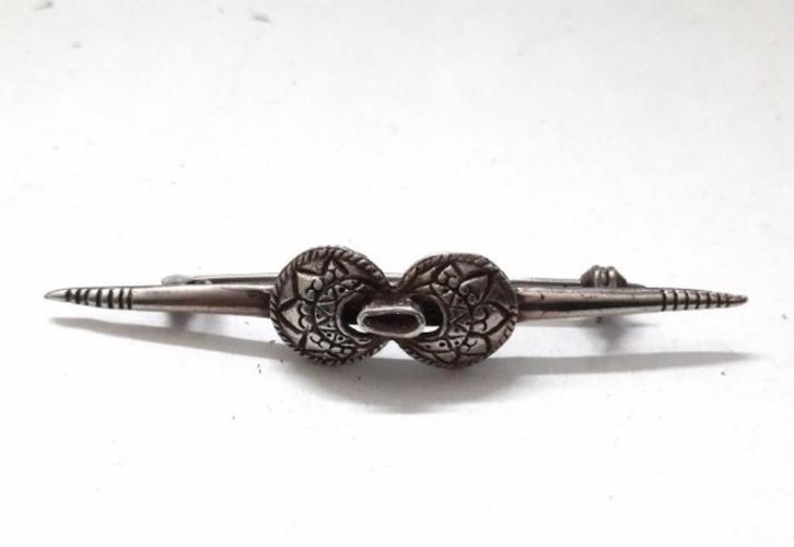 Antieke zilveren broche 835, Sieraden, Tassen en Uiterlijk, Antieke sieraden, Broche, Zilver, Ophalen